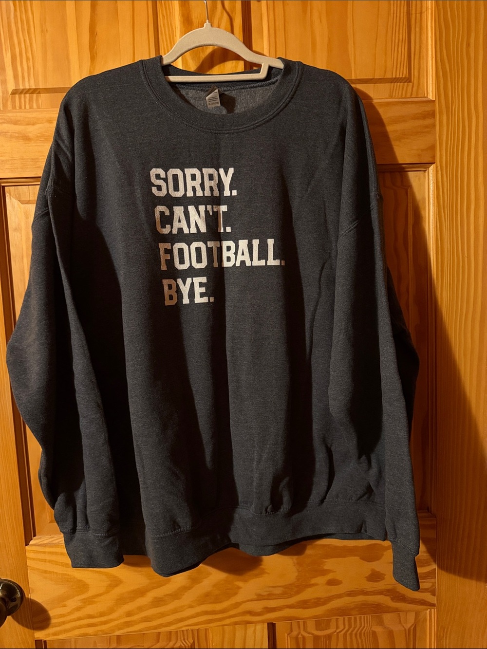 Crewneck Sweatshirt - Sorry. Can't. Football. Bye. - Dark Gray - Size 2XL